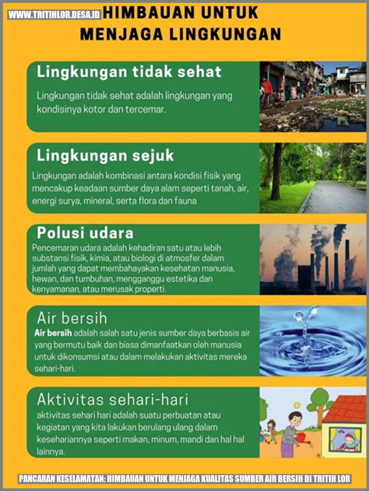 Pancaran Keselamatan: Himbauan untuk Menjaga Kualitas Sumber Air Bersih di Tritih Lor