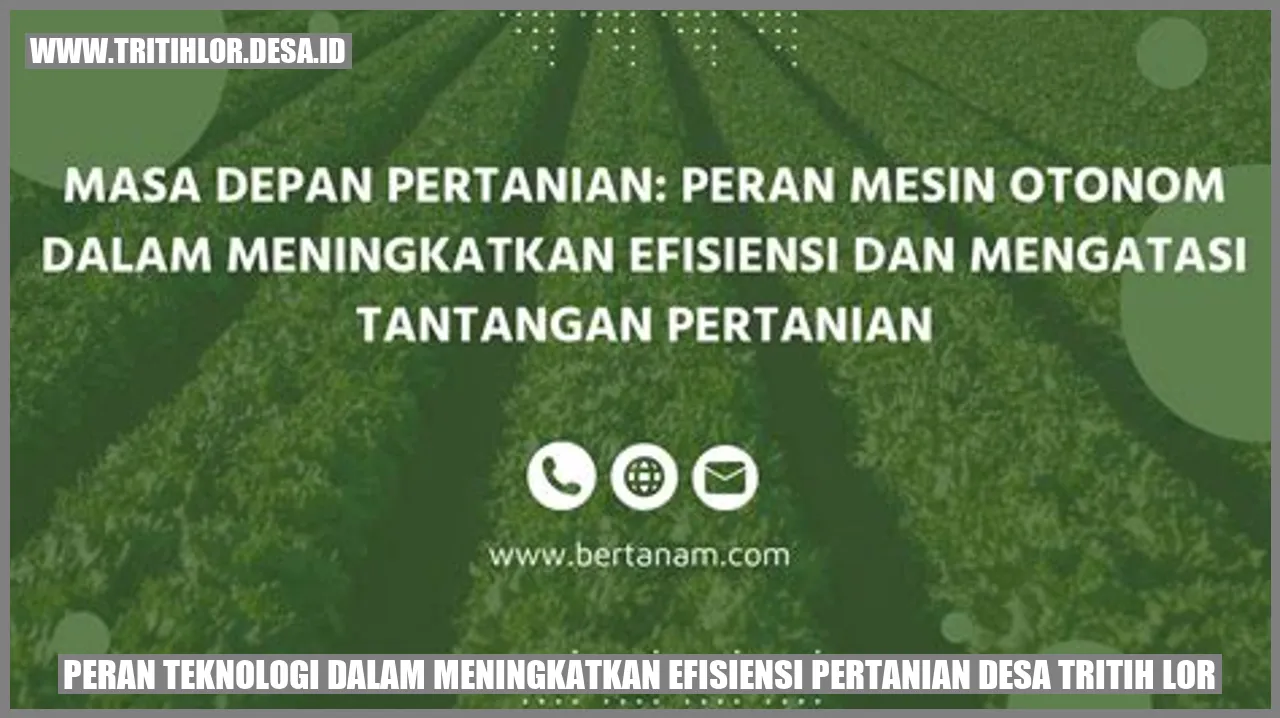 Peran Teknologi dalam Meningkatkan Efisiensi Pertanian Desa Tritih Lor
