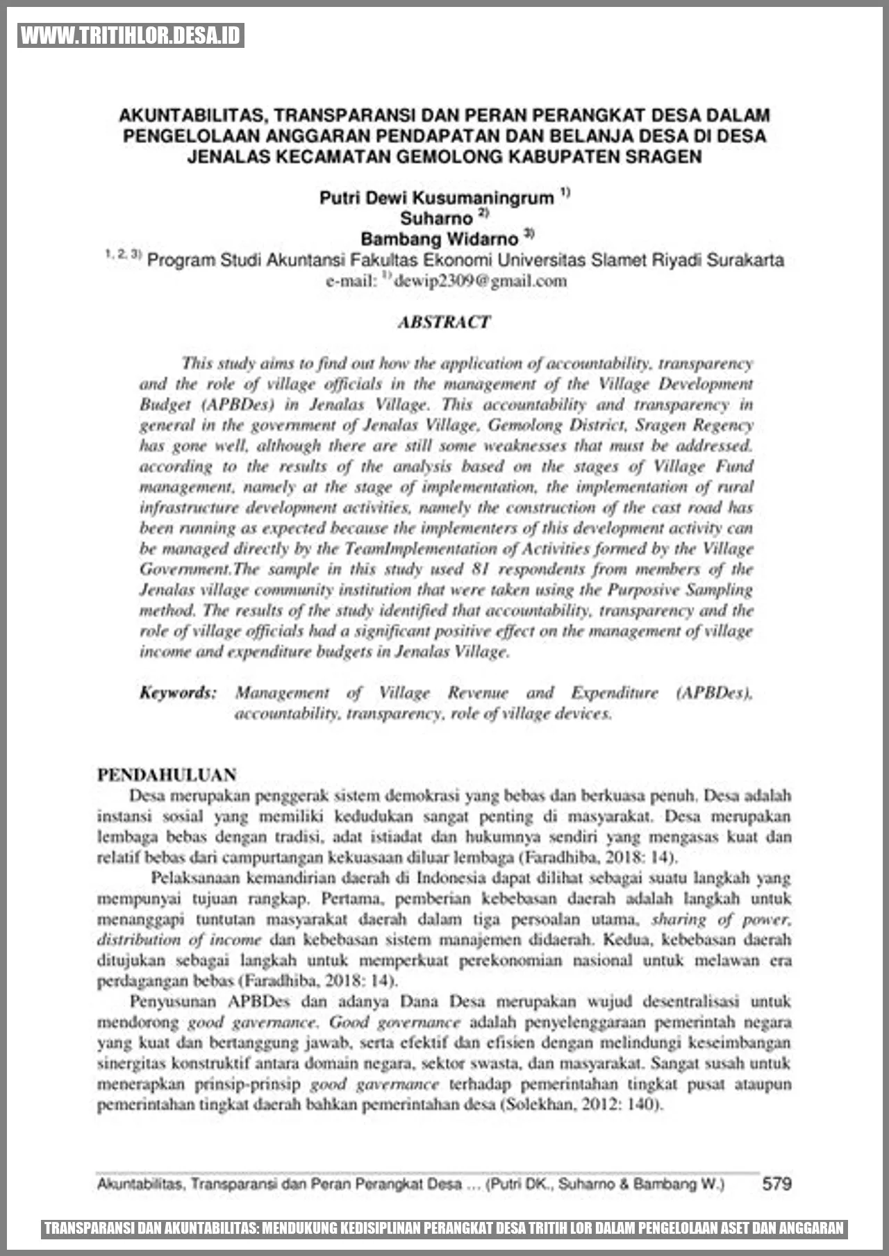 Transparansi dan Akuntabilitas